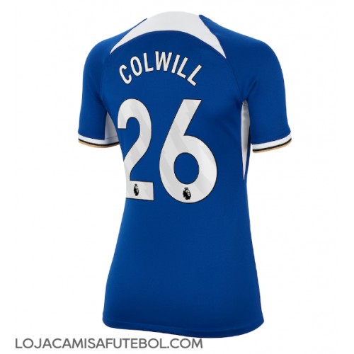 Camisa de Futebol Chelsea Levi Colwill #26 Equipamento Principal Mulheres 2023-24 Manga Curta